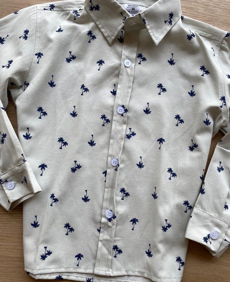 fernandaramoskids com br Camisa Infantil Masculina Manga Longa Cinza Estampada de Coqueiros1