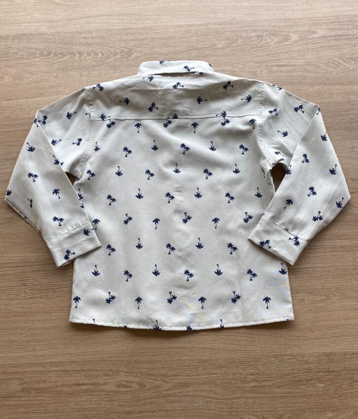 fernandaramoskids com br Camisa Infantil Masculina Manga Longa Cinza Estampada de Coqueiros2
