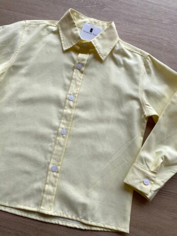 fernandaramoskids com br Camisa Infantil Masculina Manga Longa Social Amarela1
