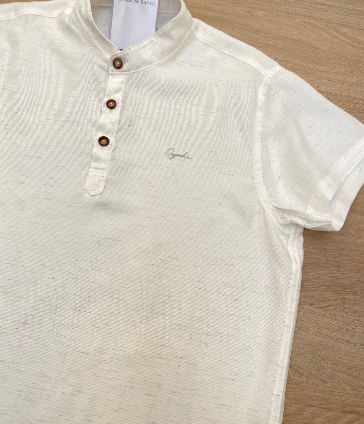 fernandaramoskids com br Camisa Masculina Infantil Manga Curta Ogochi Off White1