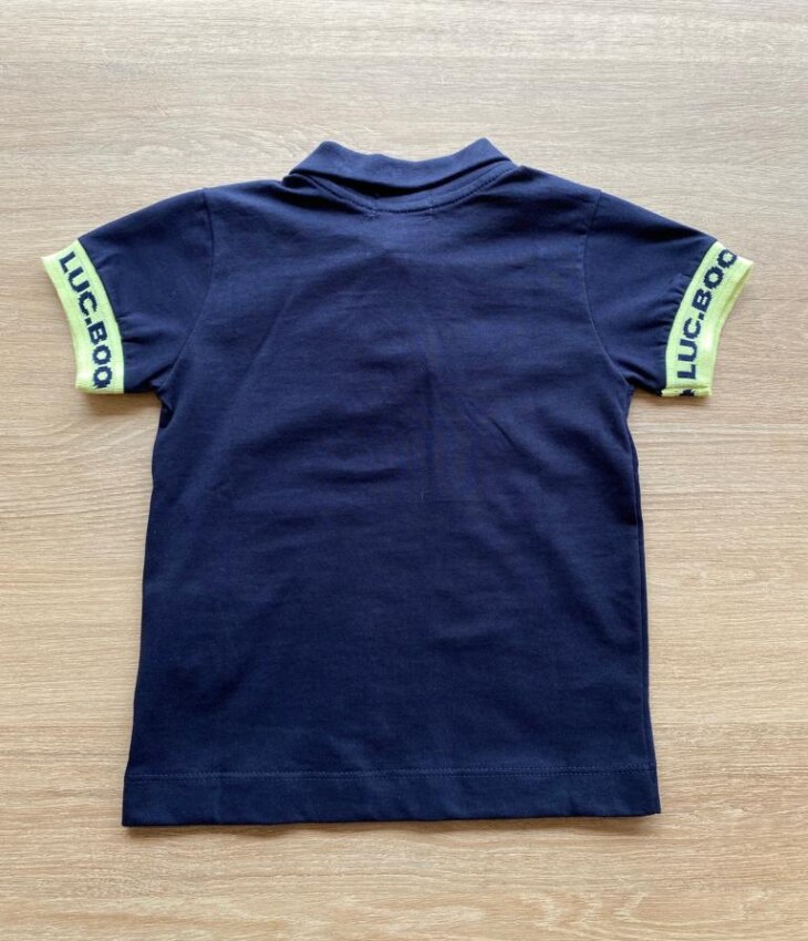 fernandaramoskids com br Camisa Polo Masculina Infantil Azul Marinho com Detalhe Verde Lima2