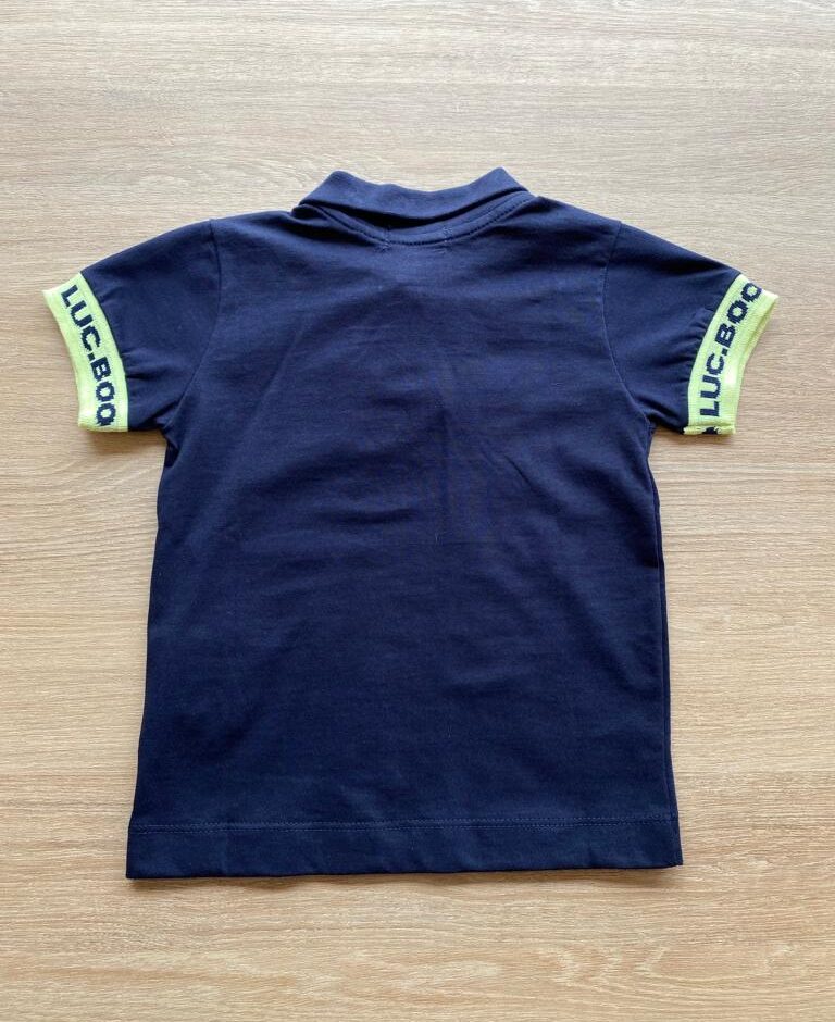fernandaramoskids com br Camisa Polo Masculina Infantil Azul Marinho com Detalhe Verde Lima2