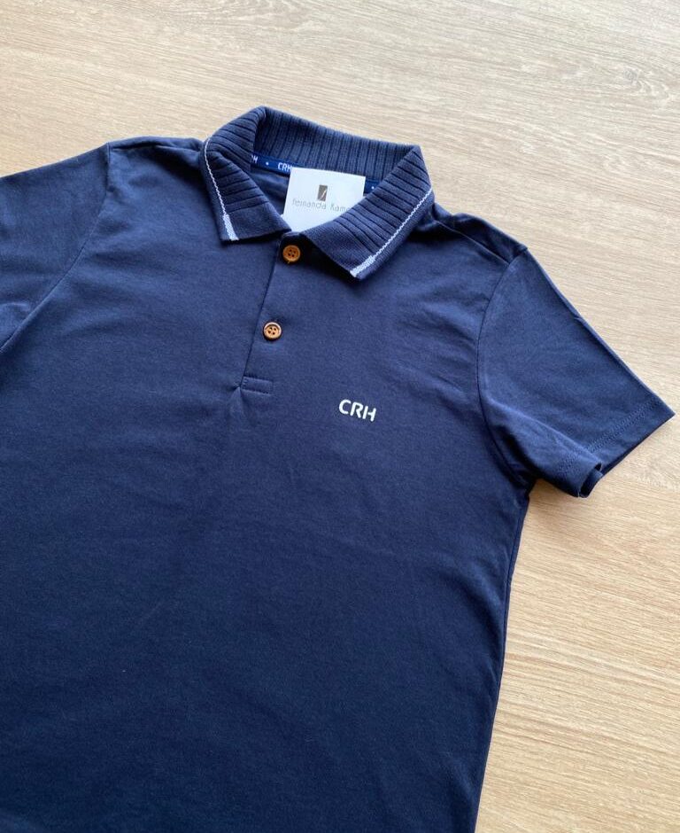fernandaramoskids com br Camisa Polo Tradicional Masculina Infantil Manga Curta Azul Marinho1