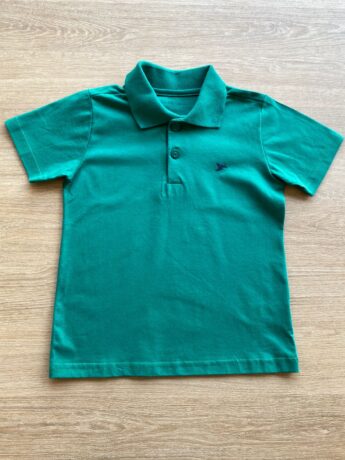 Camiseta Gola Polo Masculina Infantil Manga Curta Verde Fernanda Ramos Kids