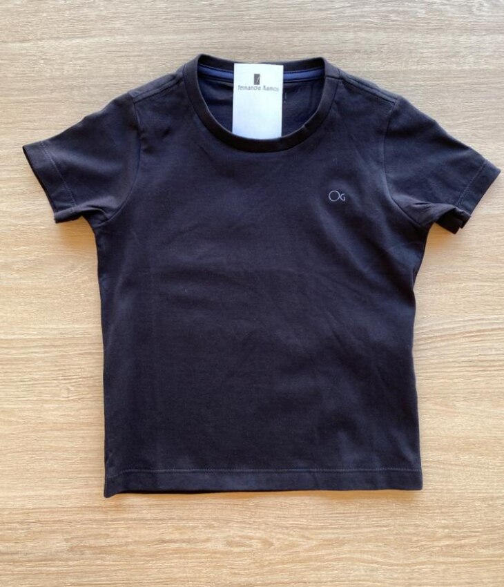 fernandaramoskids_com_br- Camiseta Infantil Básica Masculina Ogochi Azul Marinho Fernanda Ramos Kids