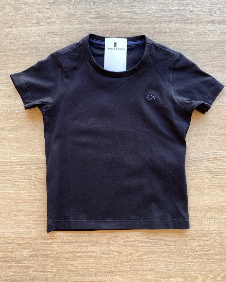 fernandaramoskids_com_br- Camiseta Infantil Básica Masculina Ogochi Azul Marinho Fernanda Ramos Kids