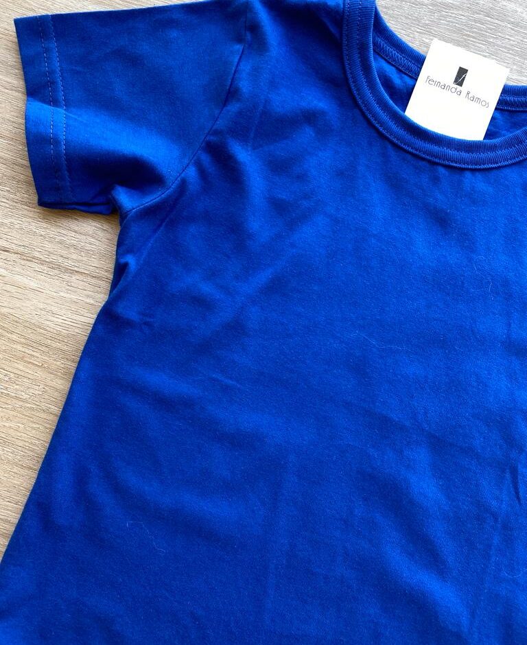 fernandaramoskids com br Camiseta Infantil Masculina Básica Manga Curta Azul Bic2