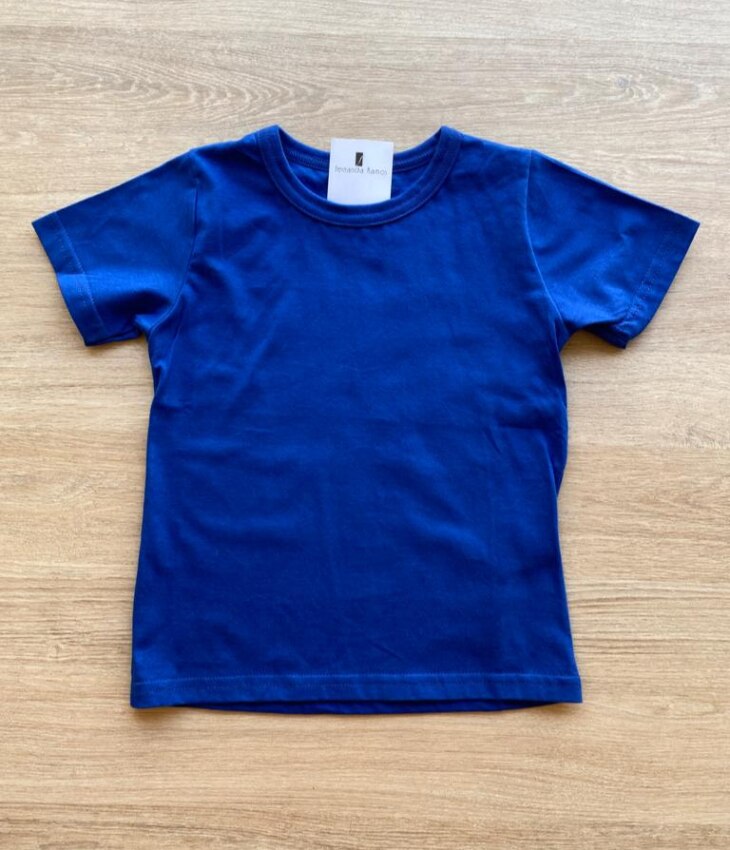 Camiseta Infantil Masculina Básica Manga Curta Azul Bic Fernand Ramos Kids