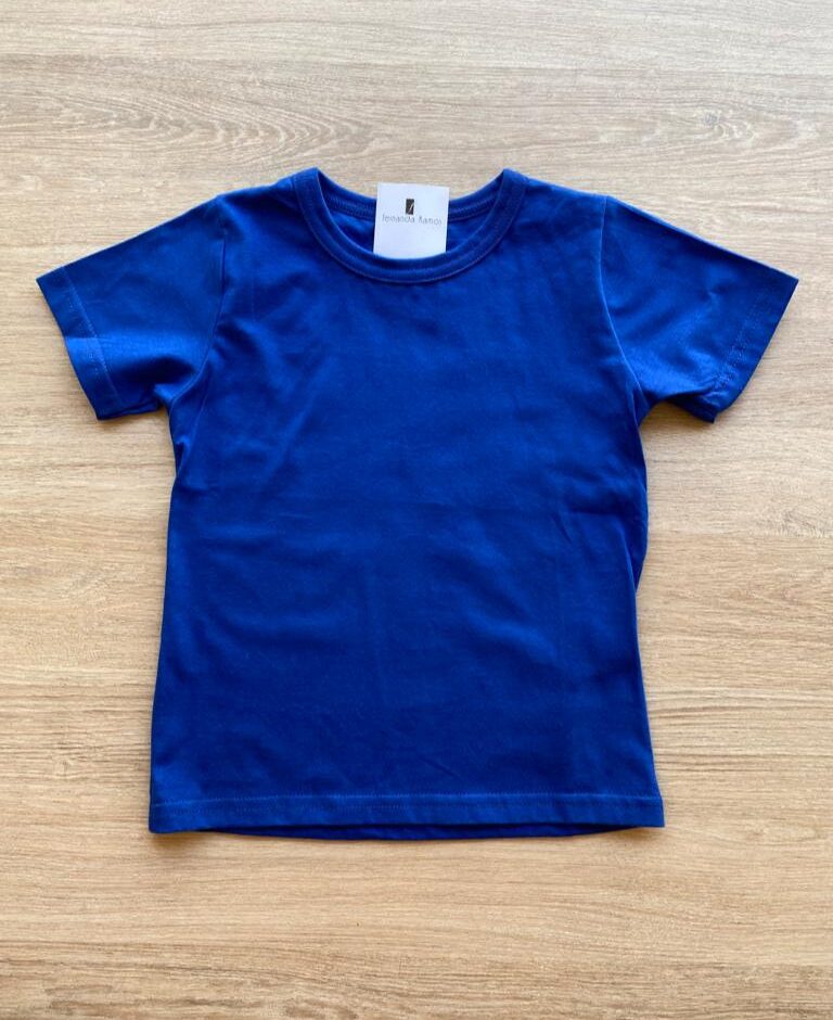 Camiseta Infantil Masculina Básica Manga Curta Azul Bic Fernand Ramos Kids