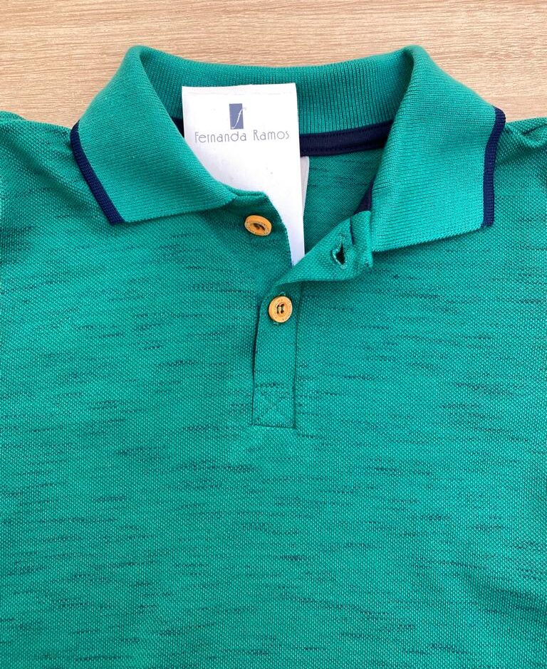 fernandaramoskids com br Camiseta Infantil Masculina Manga Curta Gola Polo Verde1
