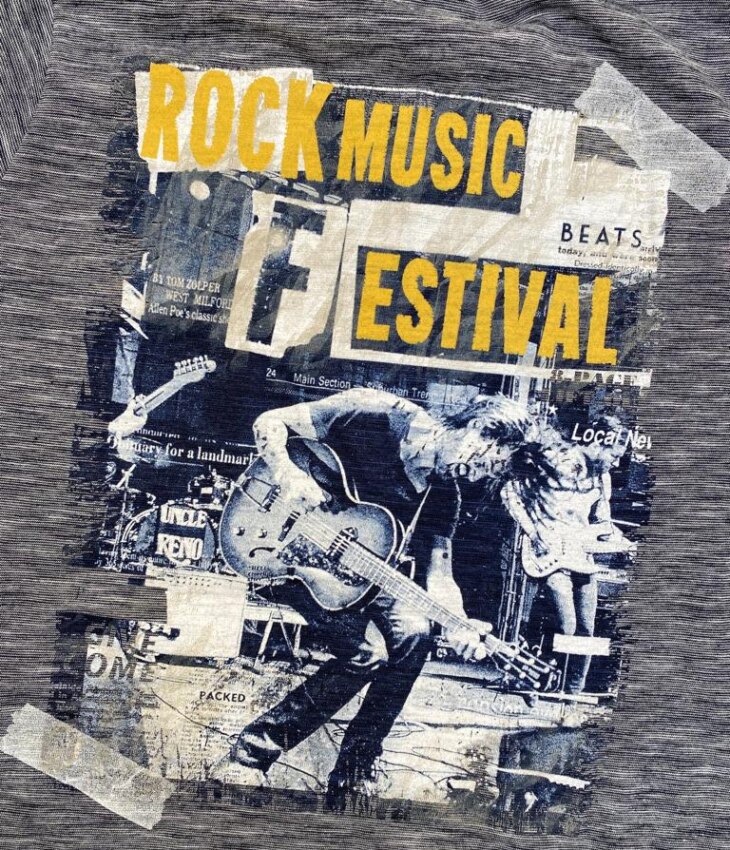 fernandaramoskids com br Camiseta Infantil Masculina Cinza com Estampa de Guitarra2