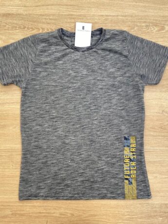 Camiseta Infantil Masculina Cinza com Estampa de Guitarra Fernanda Ramos Kids