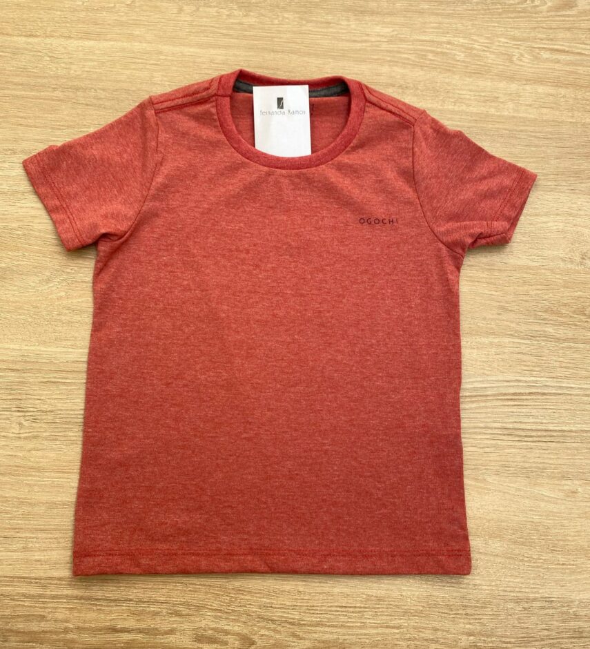 fernandaramoskids com br Camiseta Infantil Masculina Essencial Ogochi Vermelha Mesclada1