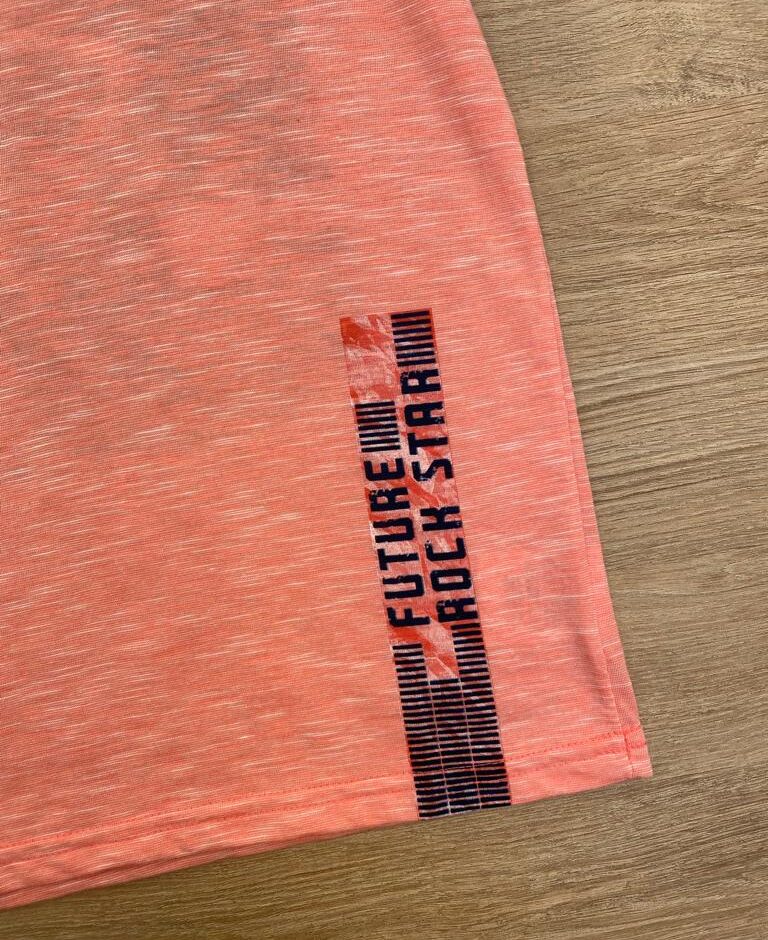 fernandaramoskids com br Camiseta Infantil Masculina Laranja com Estampa de Guitarra1