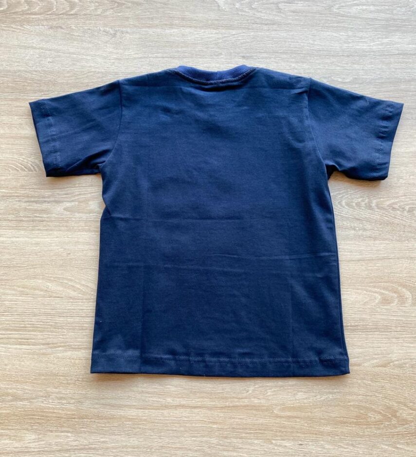 fernandaramoskids com br Camiseta Infantil Masculina Manga Curta Azul Marinho com Estampa1