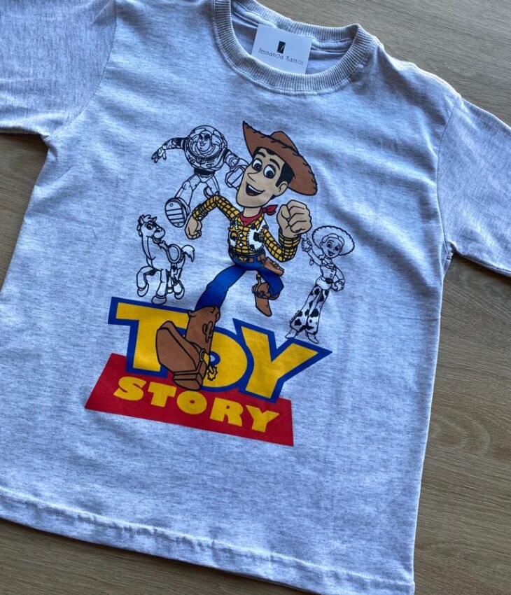fernandaramoskids com br Camiseta Infantil Masculina Manga Curta Cinza com Estampa1