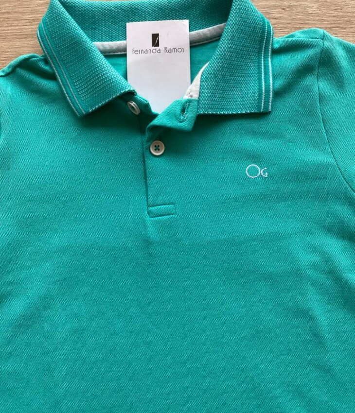 fernandaramosstore com br Camiseta Infantil Masculina Polo Essencial Slim Ogochi Verde Água1