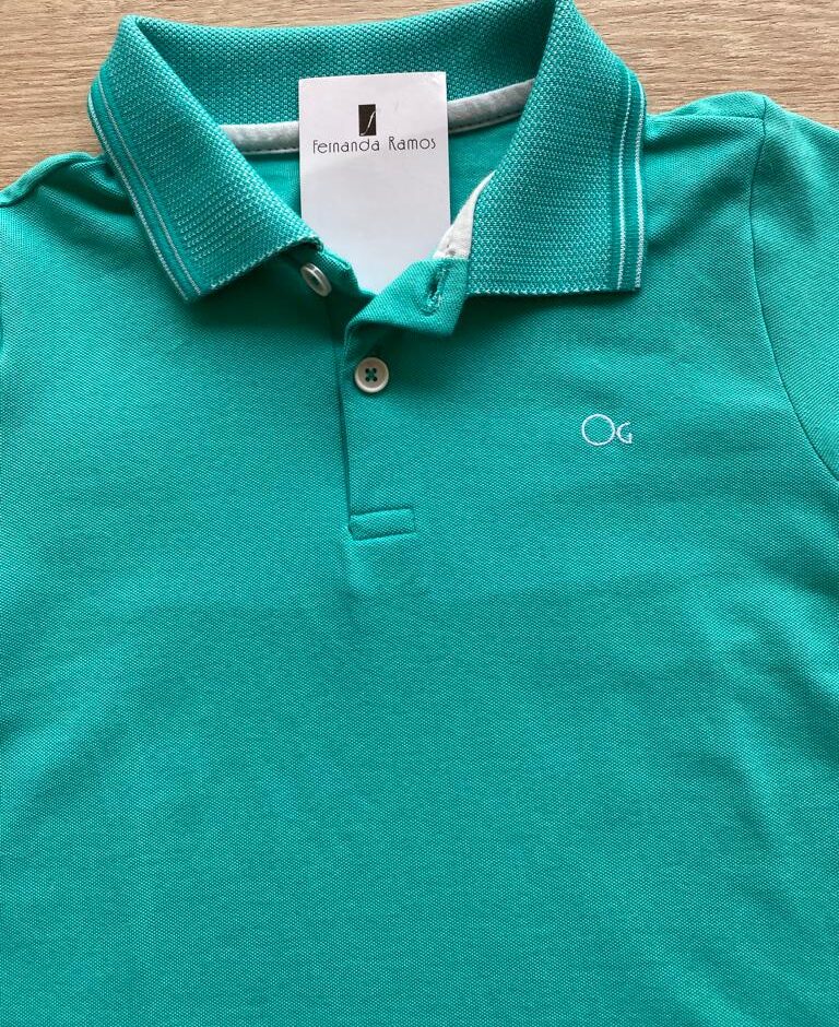 fernandaramosstore com br Camiseta Infantil Masculina Polo Essencial Slim Ogochi Verde Água1