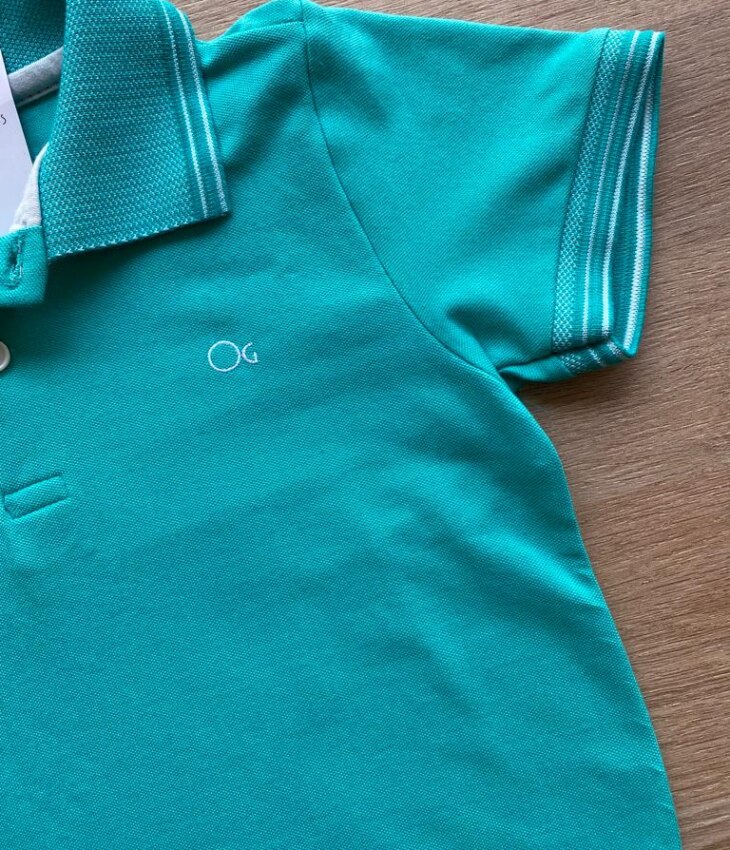 fernandaramosstore com br Camiseta Infantil Masculina Polo Essencial Slim Ogochi Verde Água2