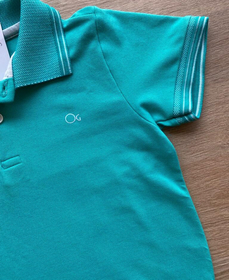 fernandaramosstore com br Camiseta Infantil Masculina Polo Essencial Slim Ogochi Verde Água2