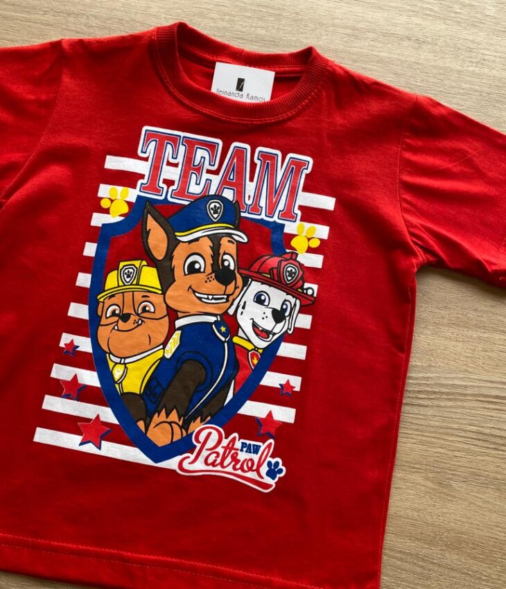 fernandaramoskids com br Camiseta Infantil Masculina Vermelha com Estampa2