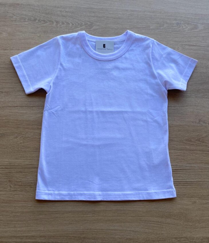 Camiseta Masculina Infantil Básica Branca Fernanda Ramos Kids