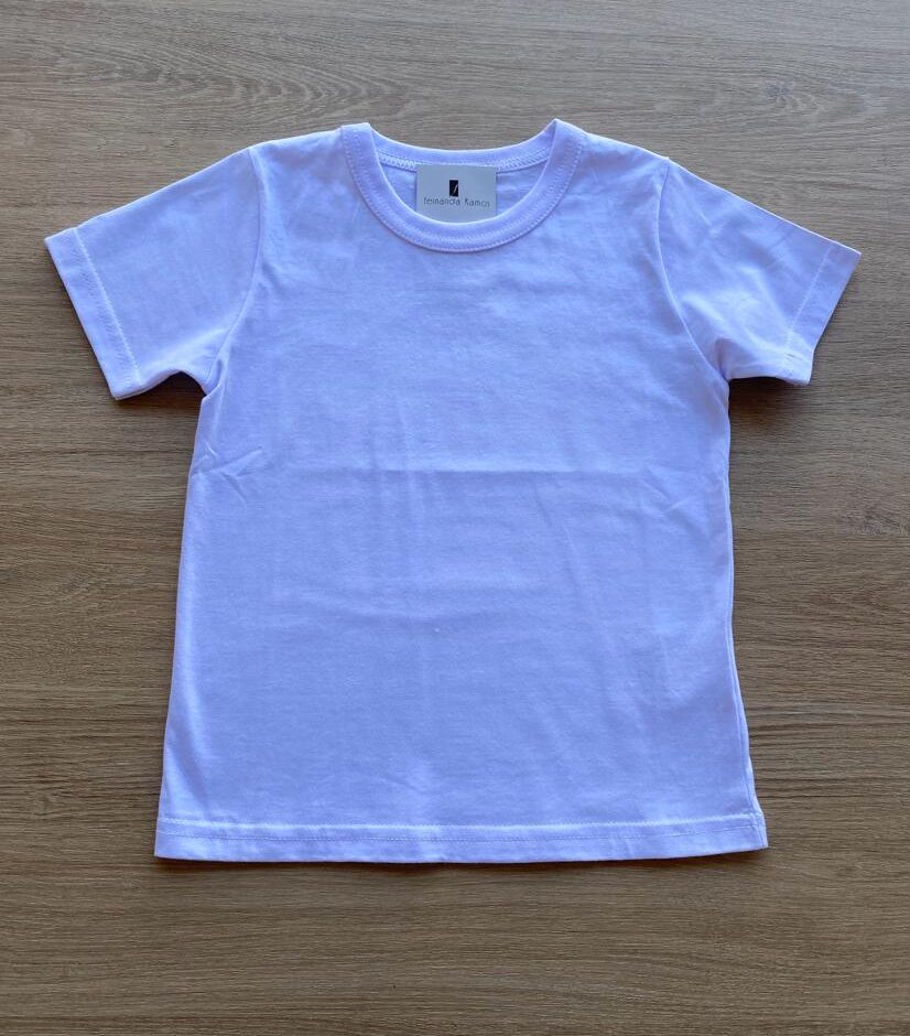 Camiseta Masculina Infantil Básica Branca Fernanda Ramos Kids