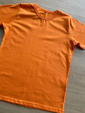 fernandaramoskids com br Camiseta Masculina Infantil Básica Manga Curta Laranja1