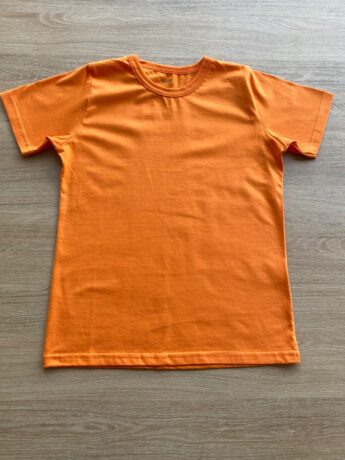 Camiseta Masculina Infantil Básica Manga Curta Laranja Fernanda Ramos Kids