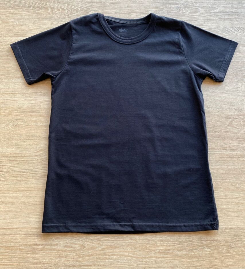 Camiseta Masculina Infantil Básica Manga Curta Preta Fernanda Ramos Kids
