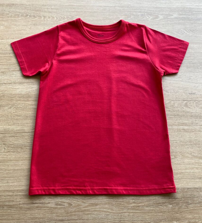 Camiseta Masculina Infantil Básica Manga Curta Vermelha Fernanda Ramos Kids