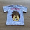 Camiseta Masculina Infantil Manga Curta Cinza com Estampa Fernanda Ramos Kids