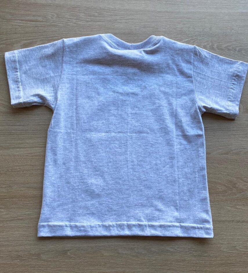 fernandaramoskids com br Camiseta Masculina Infantil Manga Curta Cinza com Estampa2