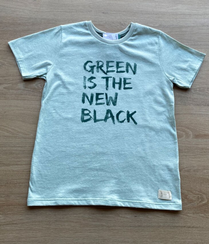 Camiseta Masculina Infantil Manga Curta Verde Água Fernanda Ramos Kids