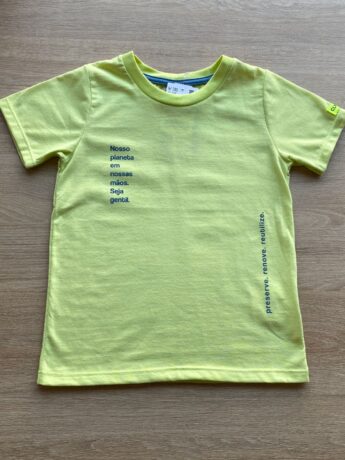 Camiseta Masculina Infantil Manga Curta Verde Lima Fernanda Ramos Kids