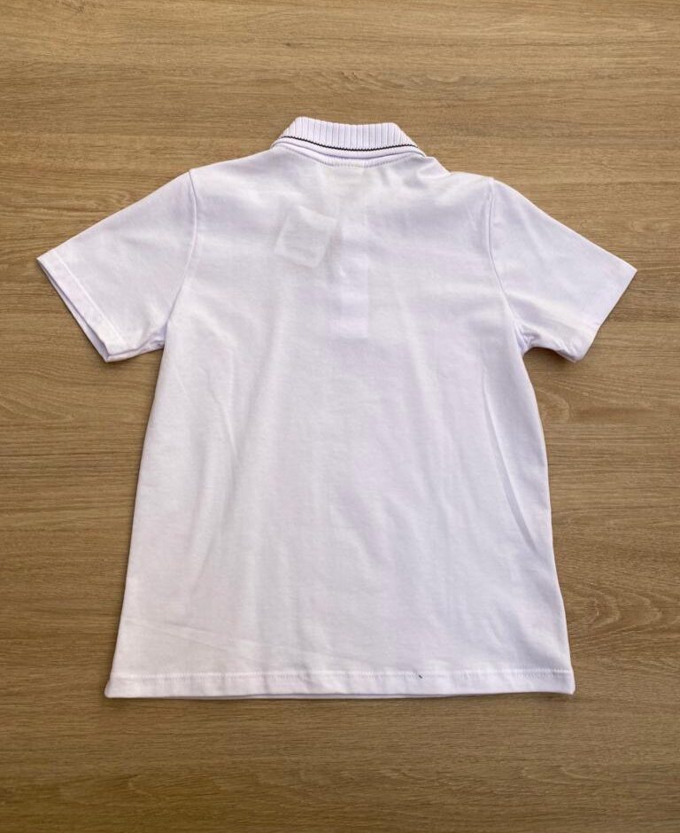 fernandaramoskids com br Camiseta Masculina Infantil Polo Tradicional Branca2