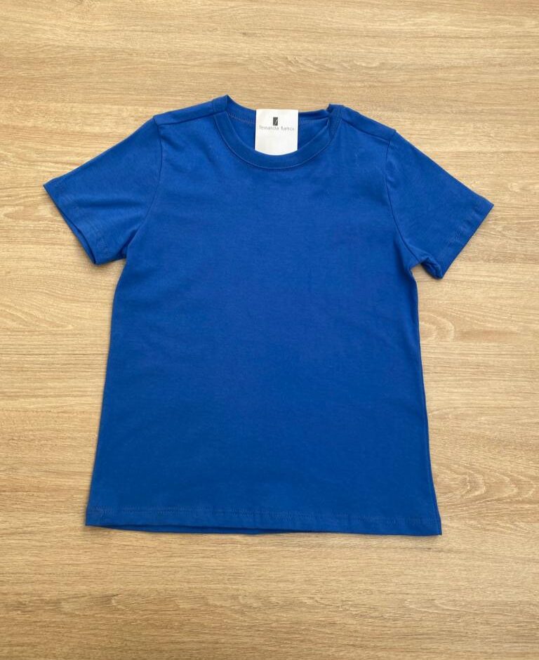 Camiseta Masculina Infantil Tradicional Manga Curta Azul Fernanda Ramos Kids
