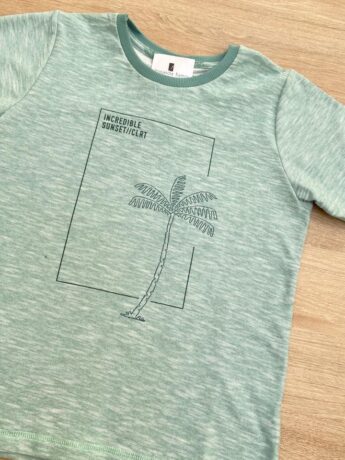 fernandaramoskids com br Camiseta Masculina Infantil Verde Água com Estampa de Coqueiro1