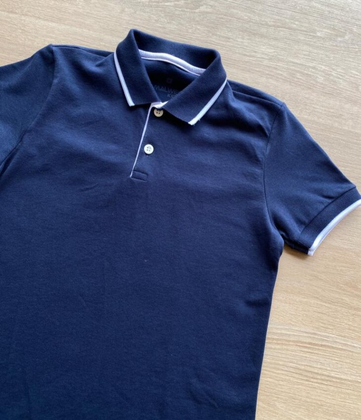 fernandaramoskids com br Camiseta Polo Masculina Infantil Manga Curta Azul Marinho1