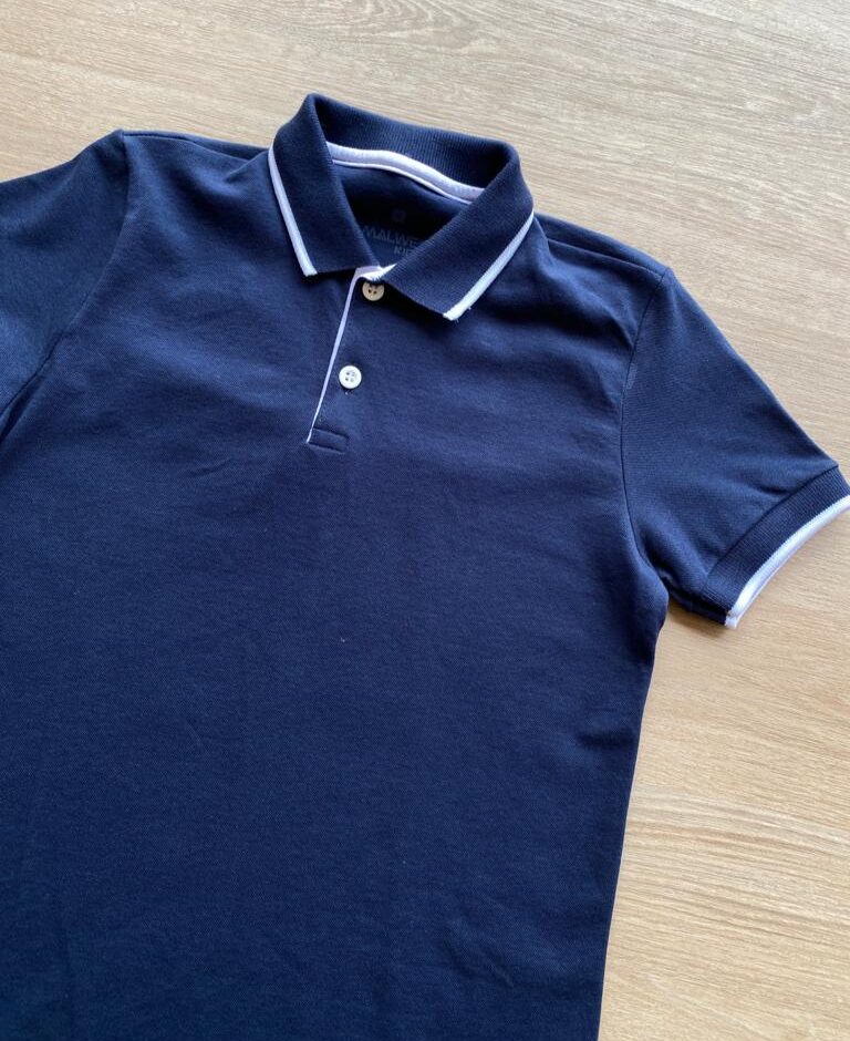 fernandaramoskids com br Camiseta Polo Masculina Infantil Manga Curta Azul Marinho1