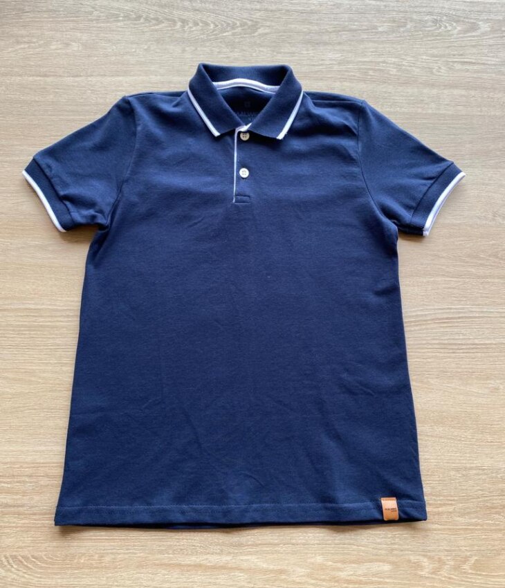 Camiseta Polo Masculina Infantil Manga Curta Azul Marinho Fernanda Ramos Kids