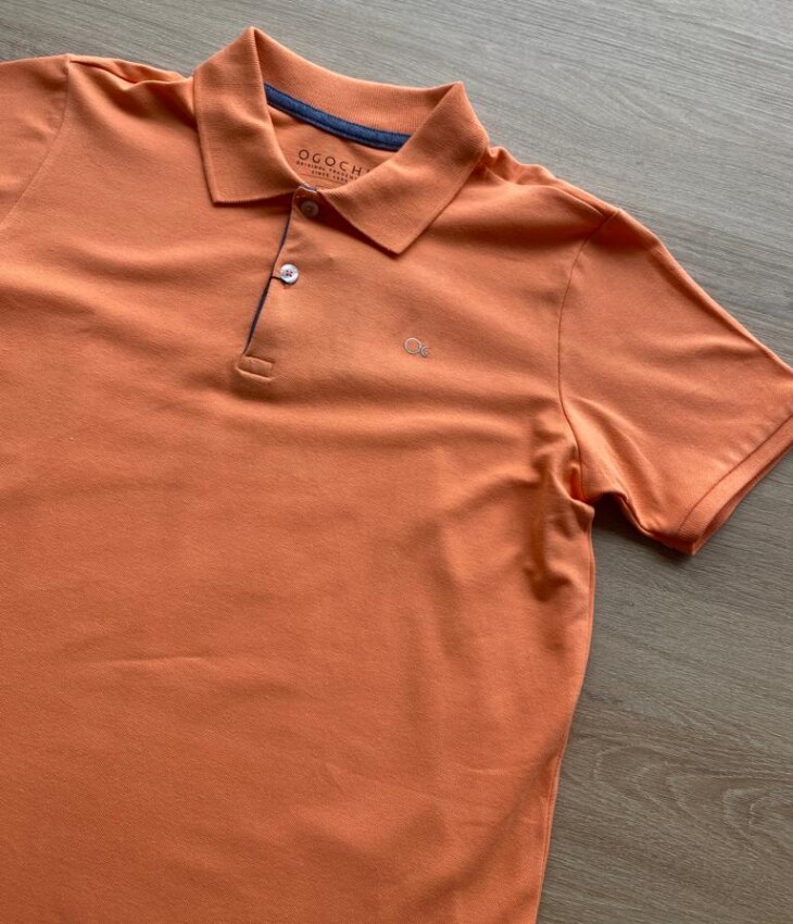 fernandaramoskids com br Camiseta Polo Masculina Infantil Manga Curta Essencial Laranja1