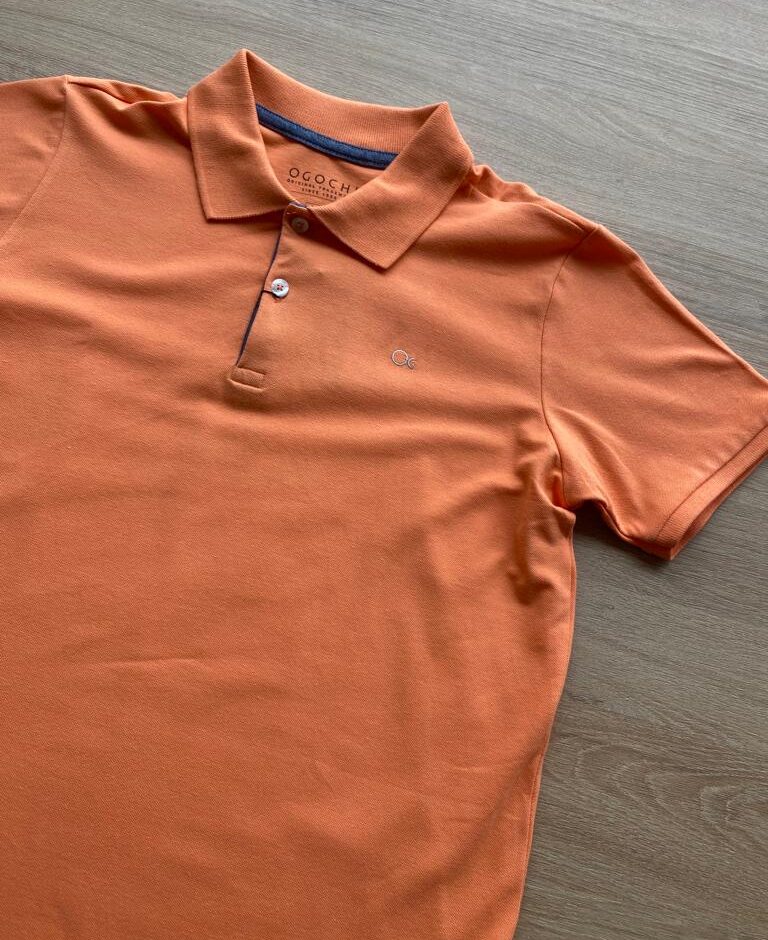 fernandaramoskids com br Camiseta Polo Masculina Infantil Manga Curta Essencial Laranja1