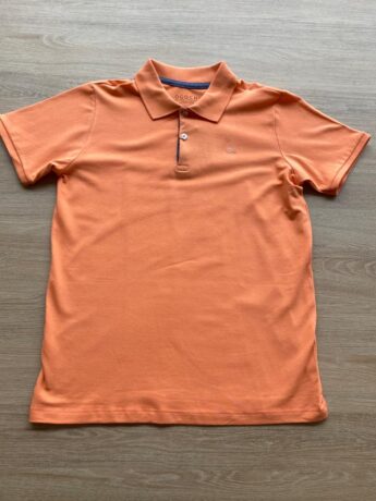 Camiseta Polo Masculina Infantil Manga Curta Essencial Laranja Fernanda Ramos Kids