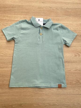 Camiseta Polo Masculina Infantil Manga Curta Verde Fernanda Ramos Kids