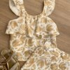fernandaramoskids com br Conjunto Feminino Infantil Cropped e Short Estampado Bege1