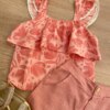 fernandaramoskids com br Conjunto Feminino Infantil Cropped Estampado e Short Salmão com Bolsos1