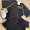 fernandaramosstore com br Conjunto Feminino Juvenil Cropped e Short Preto com Detalhe Verde Lima2