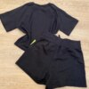 fernandaramosstore com br Conjunto Feminino Juvenil Cropped e Short Preto com Detalhe Verde Lima4