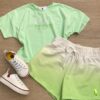 Conjunto Feminino Juvenil Magic Cropped e Short Verde Fernanda Ramos Kids